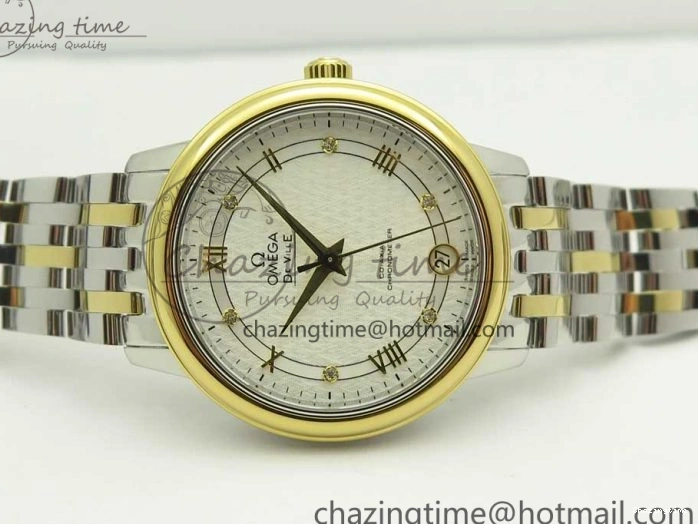 0106 Attractive De Ville Prestige Ladies 32.7mm SS MKF 1:1 Best Edition White Dial Roman Markers on SS YG Bracelet MIYOTA 7965